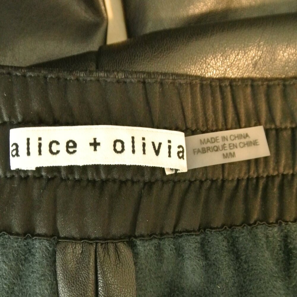 New Alice + Olivia Benny Baggy Faux Leather Pants in Black Size M#2120 - Picture 10 of 13